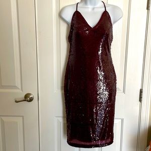 Burgundy Sequin Dress